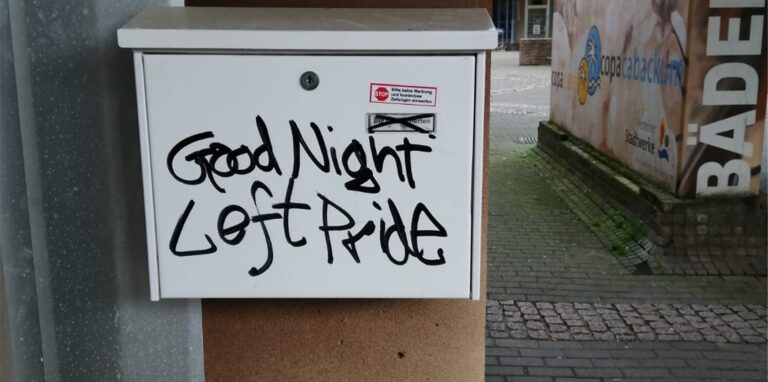 Das Fraktionsbüro der Partei Die Linke in Herten-Mitte ist beschmiert worden.