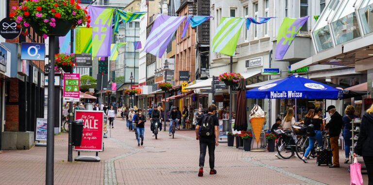 Ein Bild der Kunibertistraße in der Recklinghäuser Altstadt.