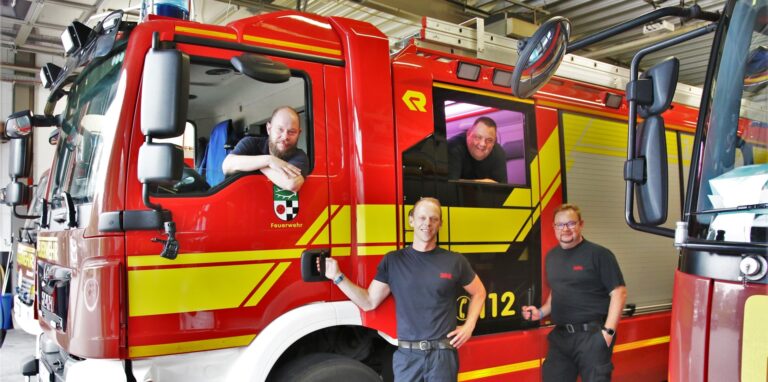 Diese Brüder haben sich der Feuerwehr verschrieben (von li.): Theo, Hermann, Peter und Mike Huge.