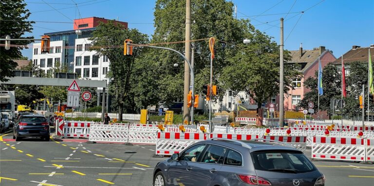 Das Baustellen-Labyrinth auf dem Dortmunder Wall ist genau geplant.