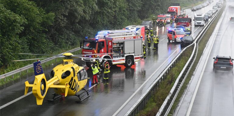 Auch ein Rettungshubschrauber wurde zur A 31 gerufen.