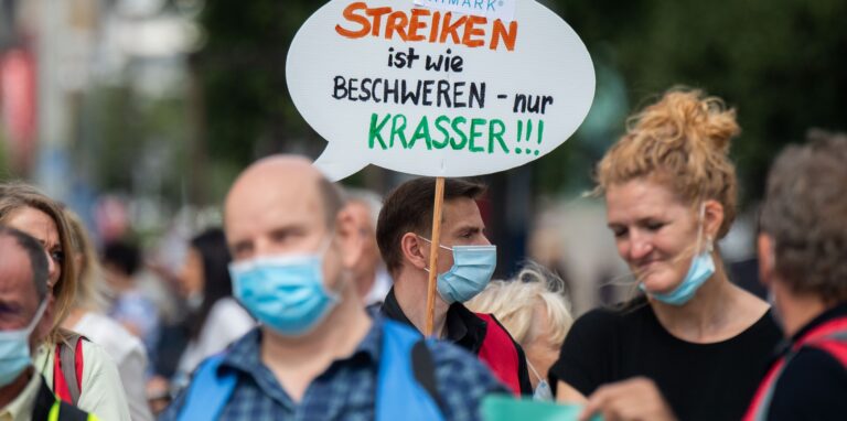 Verdi hatte im Juli 2021 bereits zum Warnstreik im Einzelhandel aufgerufen.