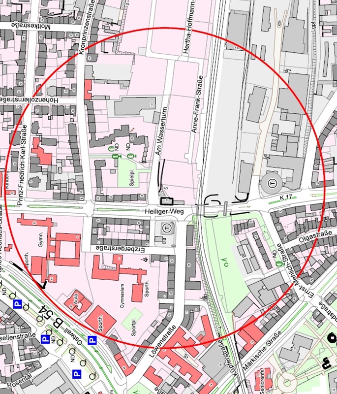 In einem Radius von 250 Metern um den Fundort müssen rund 1300 Anwohner evakuiert werden.
