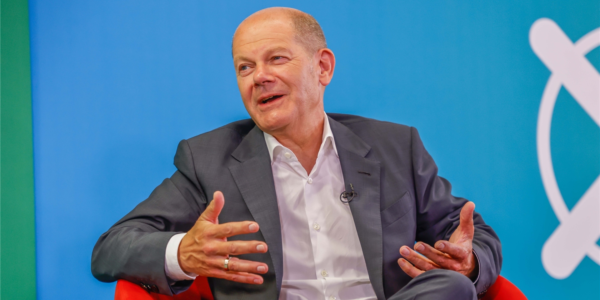 SPD-Kanzlerkandidat und Vizekanzler Olaf Scholz war zu Gast in der Wahlarena der Medienhäuser Lensing, Rubens und Bauer.