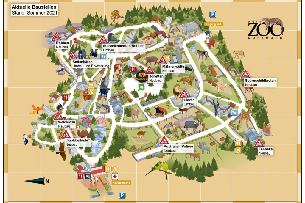 title attribut Eine Karte des Zoos, gibt einen überblick über die momentanen Baustellen.