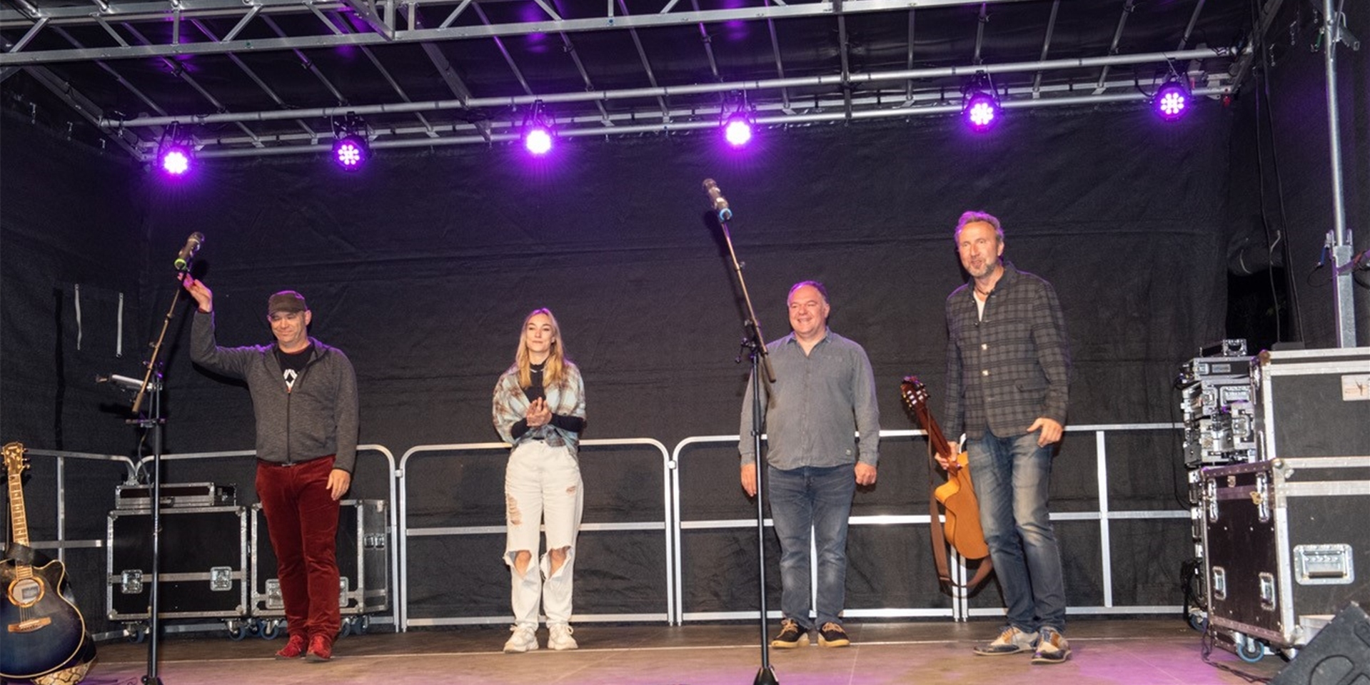 Heinz Gröning, Serhat Dogan und Helmut Sanftenschneider (v.l.) traten mit ihrer Comedy-Show „Nachtschnittchen“ bei der Hofkultur auf.
