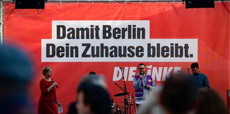 Die Linke macht Wahlkampf in Berlin.