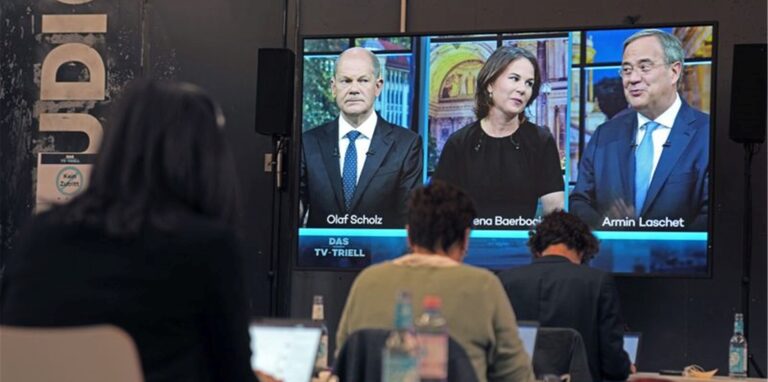 Eine Woche vor der Bundestagswahl stellen sich Scholz, Baerbock und Laschet einem dritten TV-Triell.