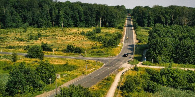 Luftbild vom neuen Westring in Castrop-Rauxel nach Sanierung.