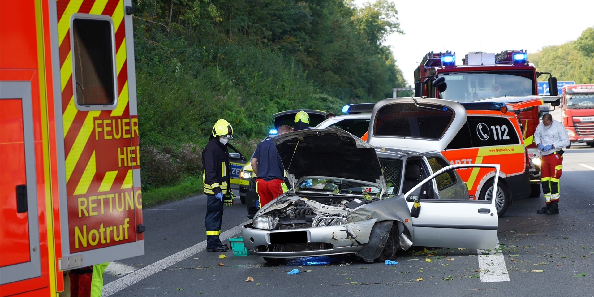 In diesem Auto war die verletzte Person auf der A 42 bei Castrop-Rauxel eingeklemmt.
