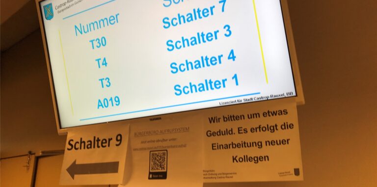 Das Bürgerbüro im Trakt A des Rathauses am Europaplatz. Im Sommer klappte die Stornierung von Terminen nicht.