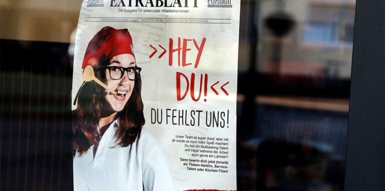 Zahlreiche Unternehmen suchen zurzeit Mitarbeiter, so auch das Halterner Café Extrablatt.
