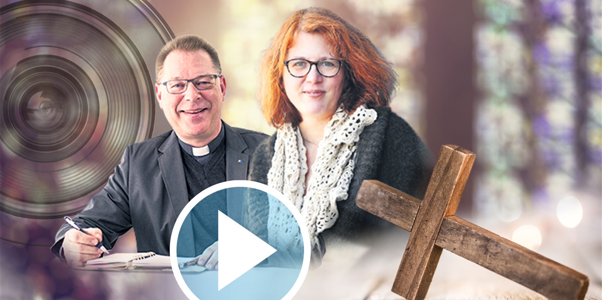 Pastor Michael Ortwald und Pfarrerin Kerstin Schiffner aus Dortmund bringen den Video-Gottesdienst in Ihr Wohnzimmer.