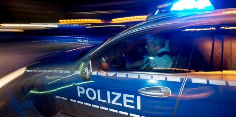 ARCHIV – Eine Polizeistreife fährt zu einem Einsatz.
