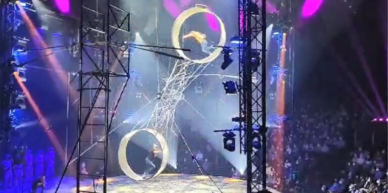 Das „Todesrad“ gehört zu den spektakulärsten Nummern des Zirkus‘ Flic Flac.