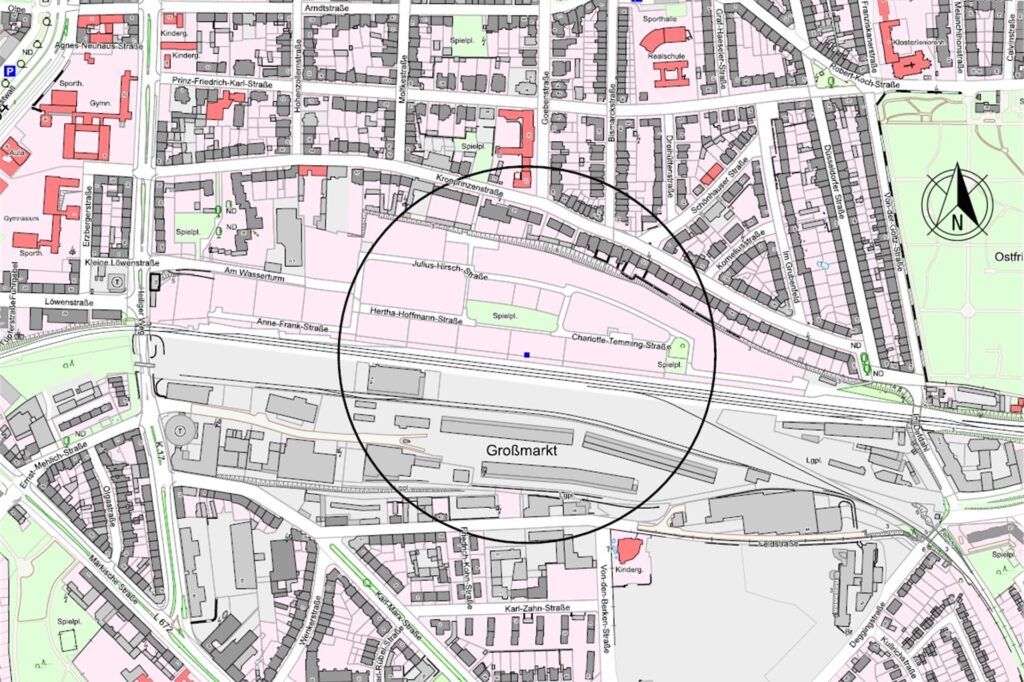 500 Anwohner sind betroffen: Die Stadt hat den Radius für die Evakuierung genannt. 500 Anwohner sind betroffen: Die Stadt hat den Radius für die Evakuierung genannt.