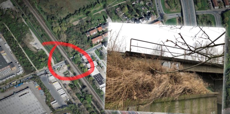 Die Fundstelle der Leiche an der Bahnbrücke in Herne-Börnig: Hier wurde der 22-jährige Castrop-Rauxeler am Freitag (21.1.22) von einem Bahnmitarbeiter gegen 11 Uhr aufgefunden.