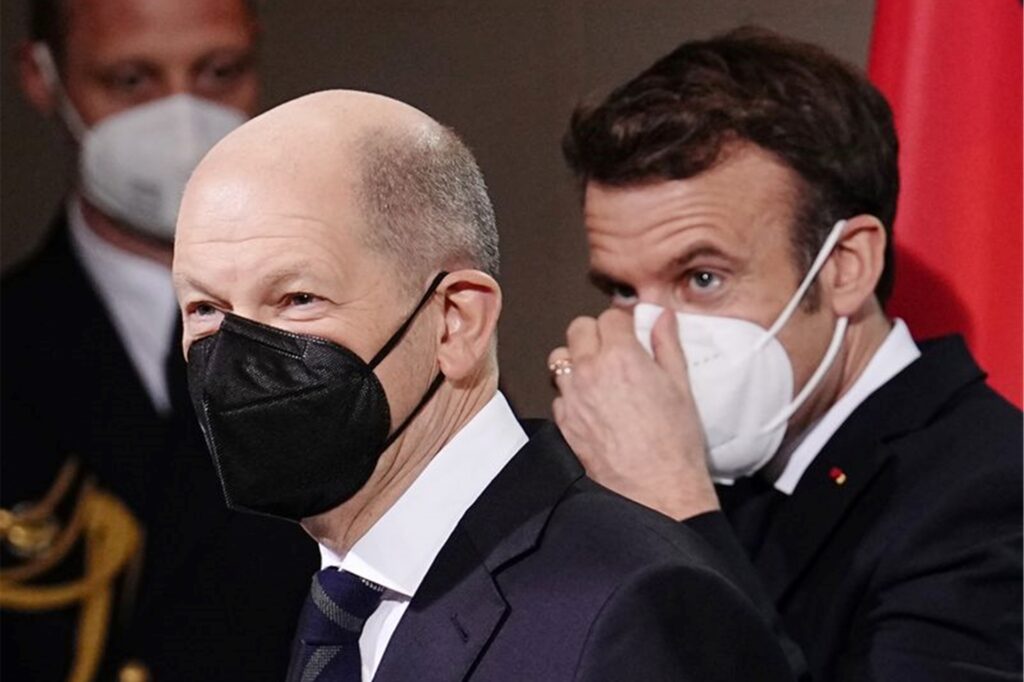 Bundeskanzler Scholz hat Frankreichs Staatspräsidenten Macron in Berlin empfangen. Bundeskanzler Scholz hat Frankreichs Staatspräsidenten Macron in Berlin empfangen.