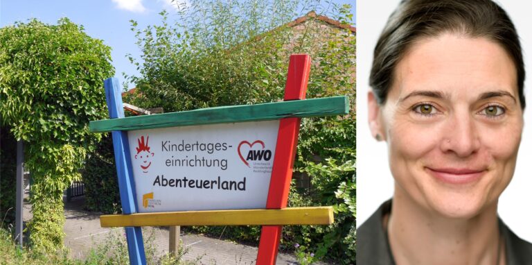 AWO-Unterbezirk-Geschäftsführerin Melanie Queck fordert ein einheitliches Kita-Testkonzept in NRW. Die Arbeiterwohlfahrt betreibt in Herten insgesamt sieben Einrichtungen, hier ein Blick auf den Eingangsbereich der Kita „Abenteuerland“ an der Paschenbergstraße.