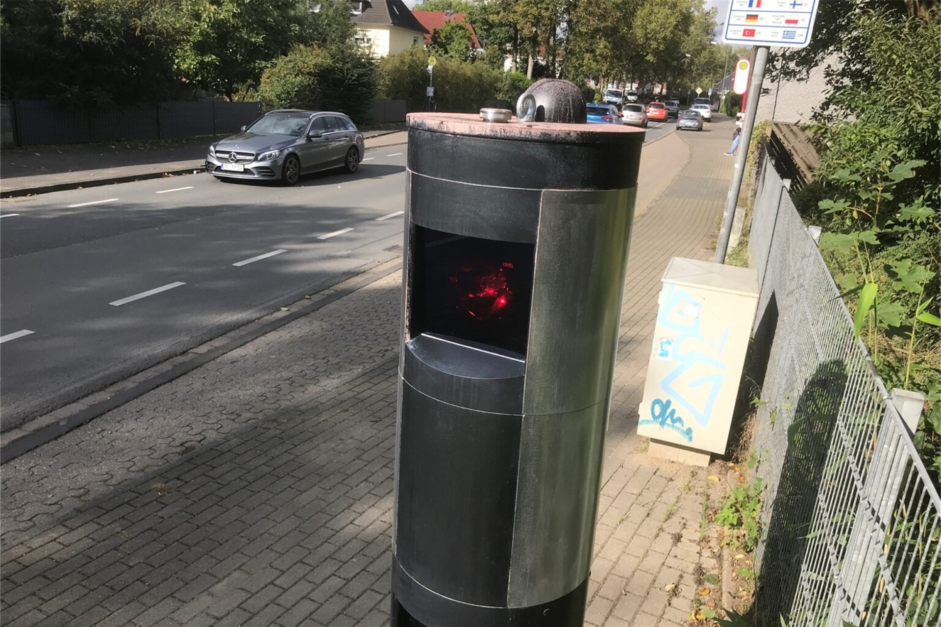 Blitzersäule an der Recklinghauser Straße in Castrop-Rauxel