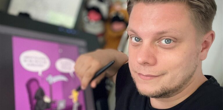 Michael Holtschulte (42)  lädt zur 24. Auflage seiner beliebten Ausstellungsreihe „Cartoons im Pott“ ein.