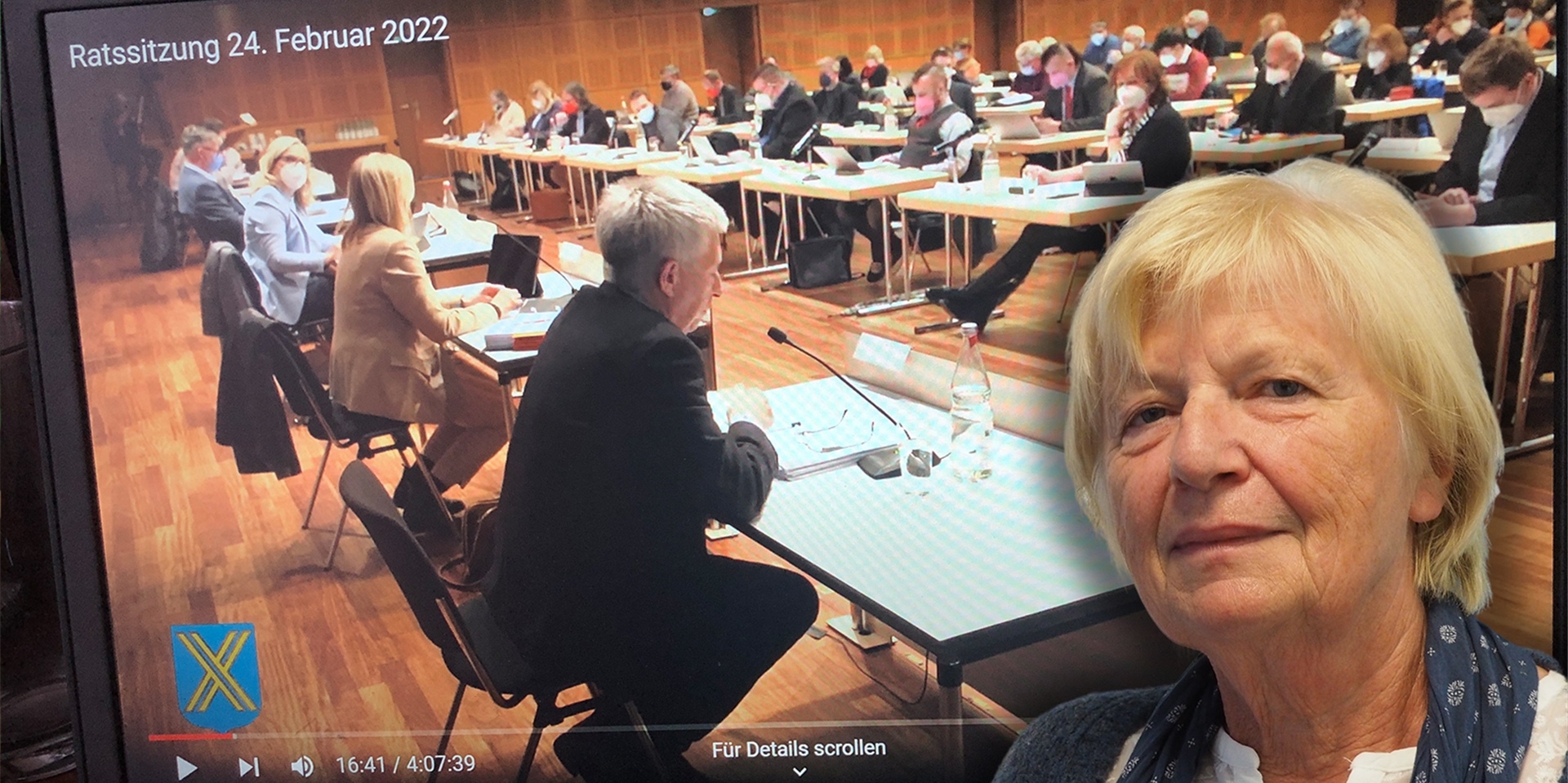 Notburga Henke ist nicht mehr Mitglied in Ausschüssen der Stadt. Die Entscheidung konnte sie nur am Bildschirm verfolgen, da sie weiter ablehnt, für die Ratssitzung die 3G-Regel zu beachten.