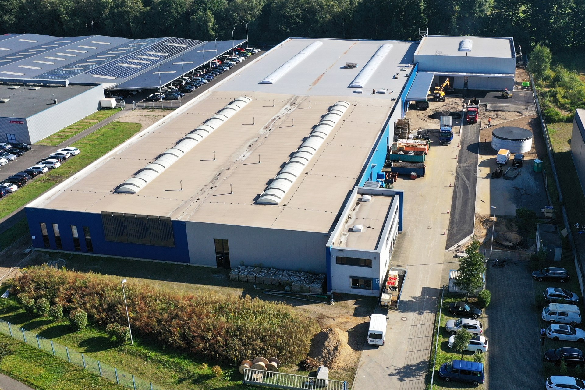 Industriehalle der Dorstener Drahtwerke aus der Luft