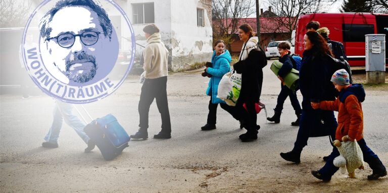 Angesichts solcher aktuellen Bilder aus der Ukraine kann man gerade nichts Spaßiges übers Wohnen schreiben, meint unser Autor. Stattdessen bittet er um Mithilfe bei der Suche nach Wohnraum für ukrainische Flüchtlinge.
