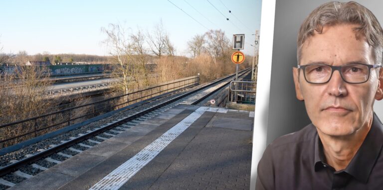 MZ-Redakteur Heinz-Peter Mohr hält einen Lärmschutzwall zwischen Autobahn und Bahnlinie für widersinnig.