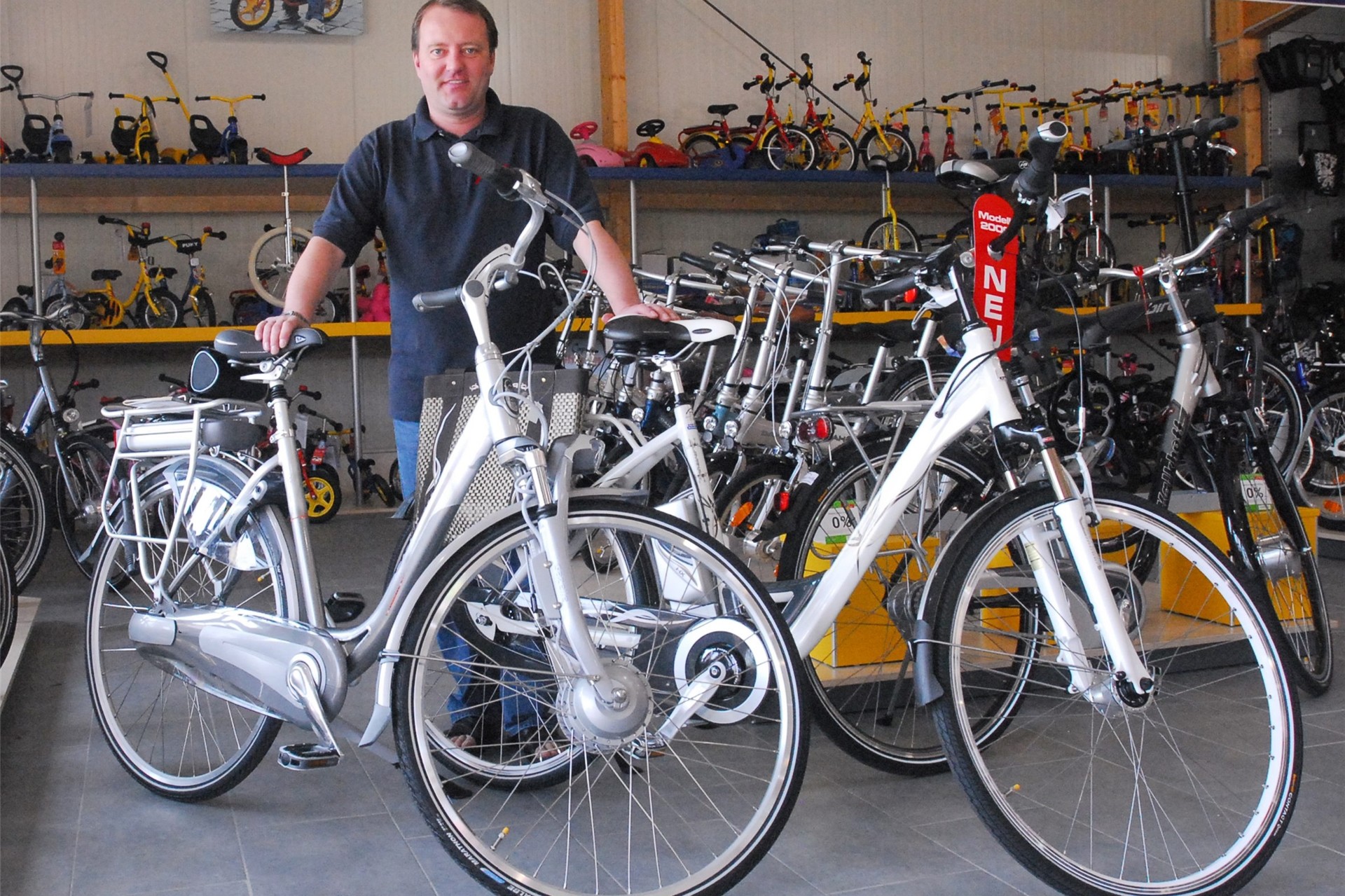 Auch die Firma „Schmitz Fahrrad.Freiheit.Leben“, hier Inhaber Klaus Schmitz, ist beim Speeddating“ dabei.