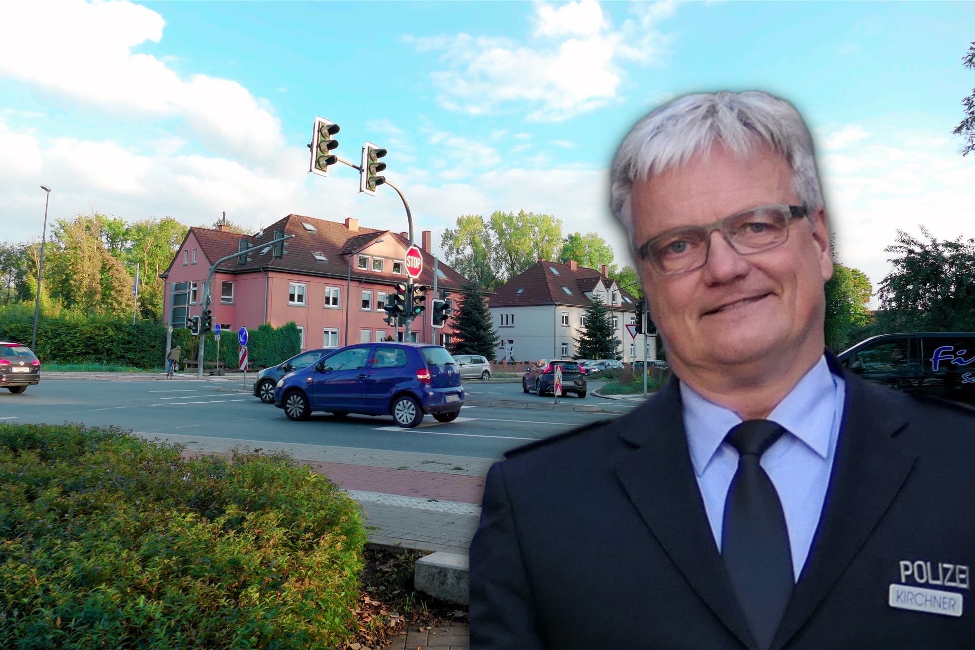Polizeidirektor Martin Kirchner, Leiter der Direktion Verkehr, vor der Kreuzung Gelsenkirchener Straße/Ewaldstraße.