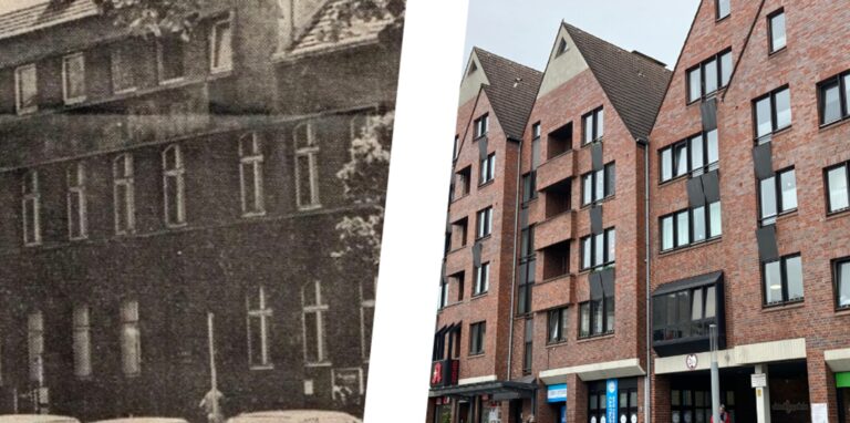 Über 70 Jahre stand die Post am Altstadtmarkt. Seit 1982 prägt das sogenannte Gretenkord-Haus jetzt die Südseite des Platzes.