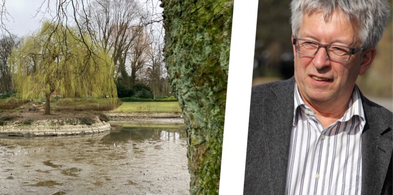 Der Gondelteich liegt gerade quasi trocken. Um den Teich und die Fische müsse man sich aber keine Sorgen machen, so EUV-Vorstand Michael Werner.