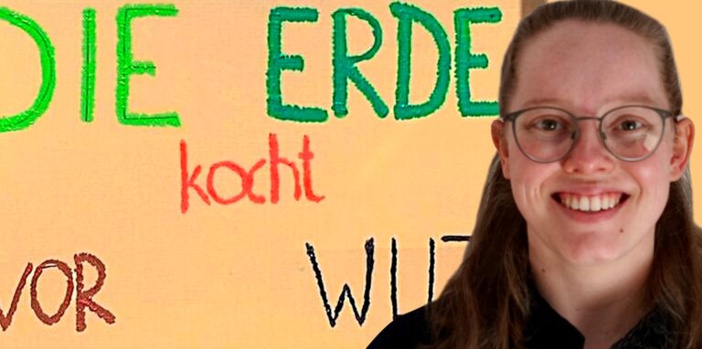 „Die Erde kocht vor Wut“ stand auf dem Plakat, mit dem Nele Dreier beim letzten Klimastreik in Marl demonstrierte.