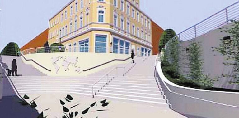 So sollte die „Spanische Treppe“ von Castrop nach den Plänen eines Düsseldorfer Büros 2004 aussehen. 26 Stufen führten damals zur Oberen Münsterstraße hinauf. „Nicht zumutbar“, meinte die Politik.