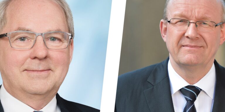 Die Dortmunder Kammerpräsidenten Heinz-Herbert-Dustmann (l.) und Berthold Schröder äußern Kritik an dem Maßnahmenpaket des Bundes zum Umgang mit den hohen Energiekosten.
