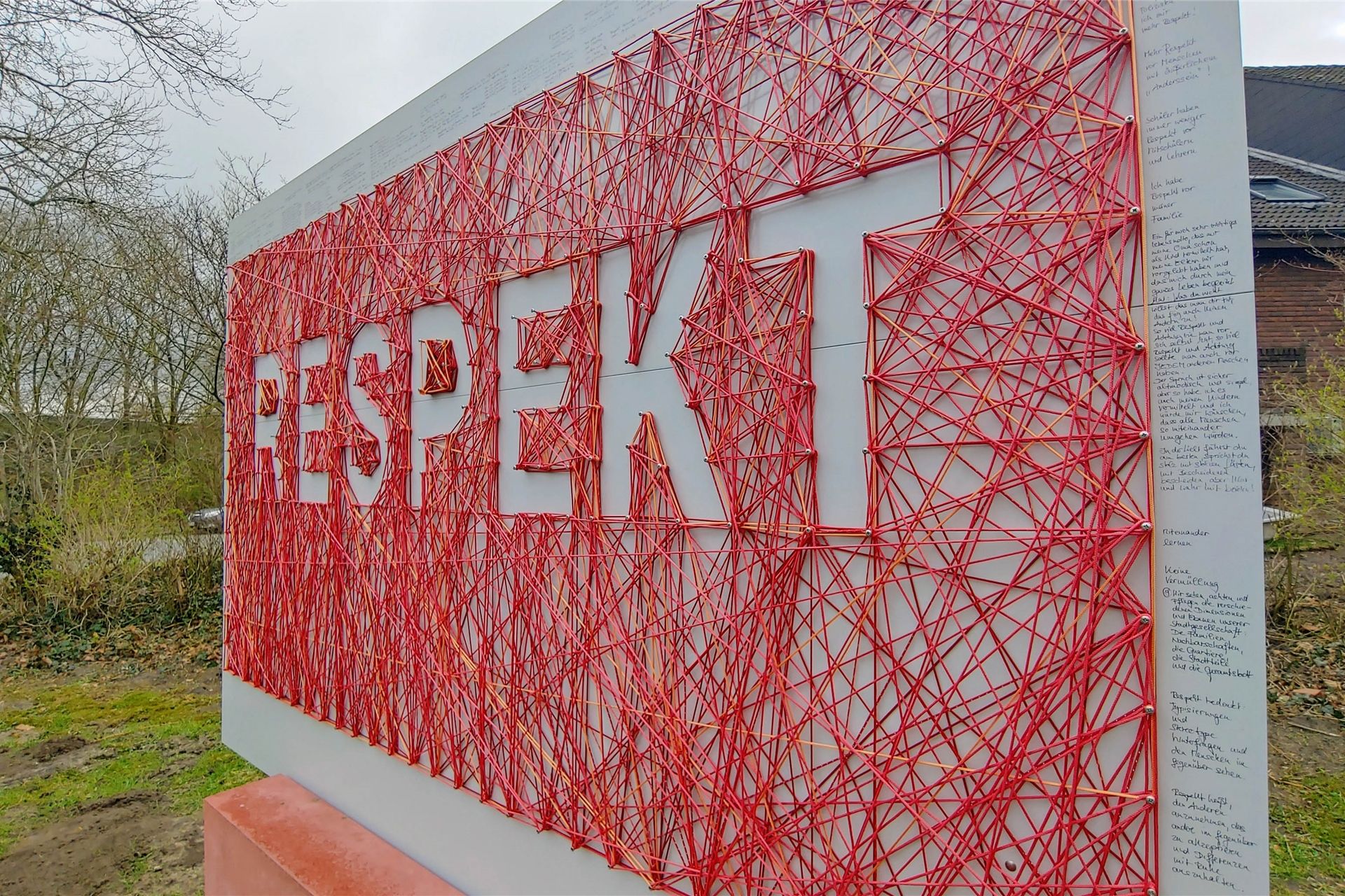 Respekt-Kunstwerk im Stadtsfeld in Dorsten