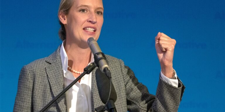 Alice Weidel, Vorsitzende der AfD-Bundestagsfraktion, war zum Wahlkampfauftakt der AfD nach Gelsenkirchen gekommen.