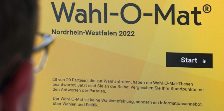 Die Startseite des Wahl-O-Mat für die Landtagswahl in Nordrhein-Westfalen.