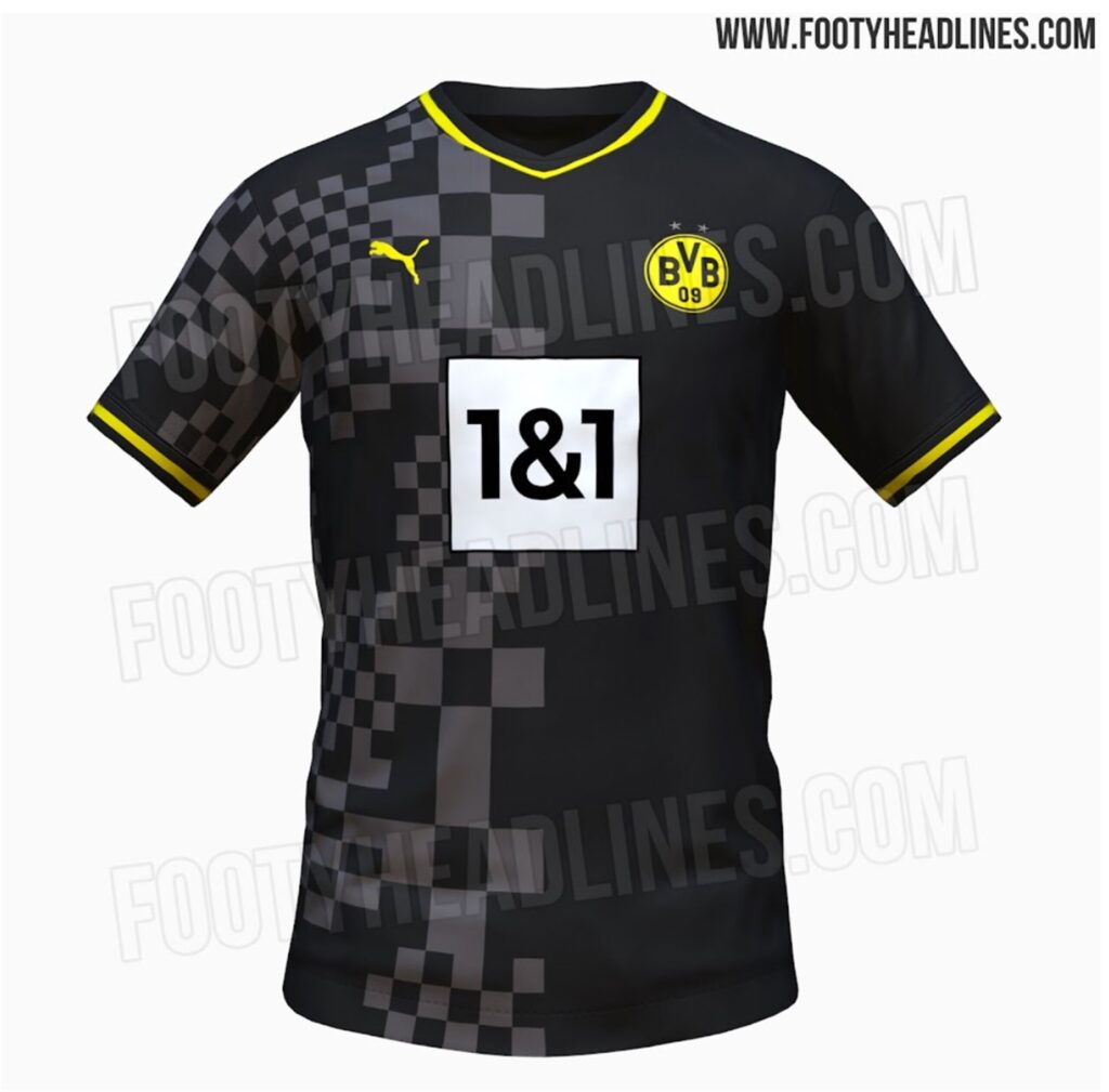 So soll das BVB-Auswärtstrikot für die Saison 2022/23 aussehen. So soll das BVB-Auswärtstrikot für die Saison 2022/23 aussehen.