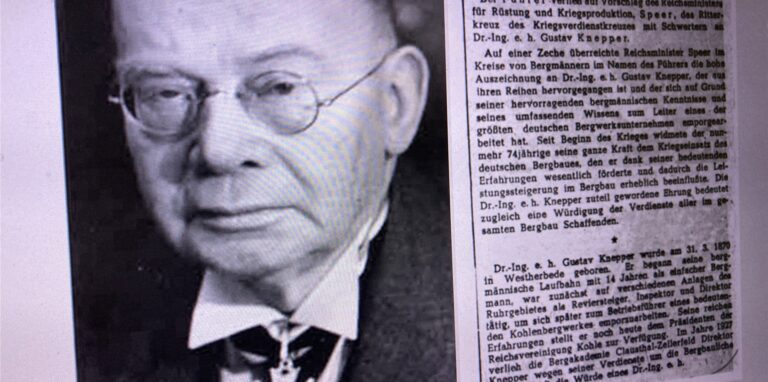 Gustav Knepper war als Bergwerksdirektor im Nazi-Regime ein angesehener Mann, wurde sogar mit dem Kriegsverdienstkreuz ausgezeichnet.