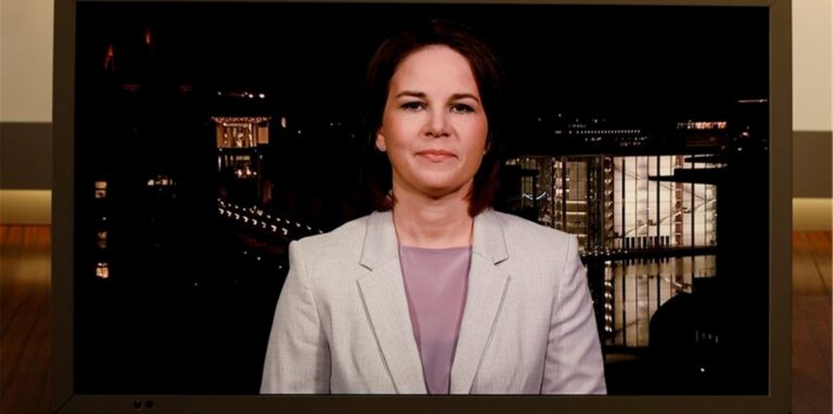 Außenministerin Annalena Baerbock ist per Video in der ARD-Sendung «Anne Will» zugeschaltet.
