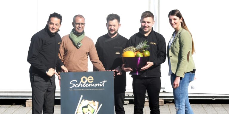 Auch das Maritimo- Team mit (v.l.) Geschäftsführer Ibrahim Özcan, Hassan Aoutouf, Selcuk Durmus, Dominik Hübner und Sabrina Trapp ist vom 20. bis 22. Mai mit von der Partie.
