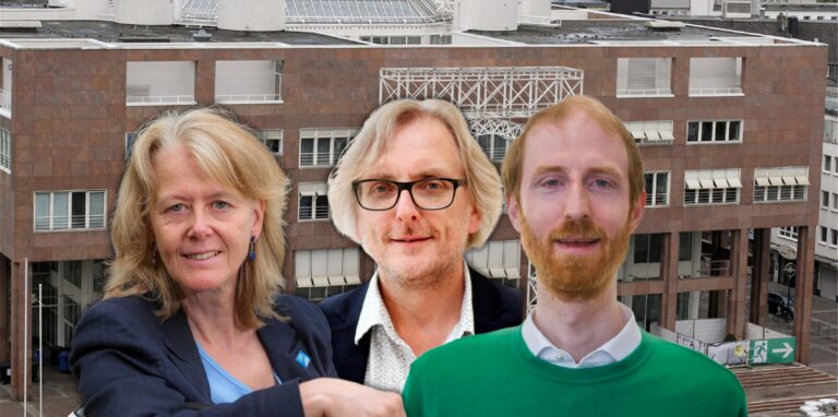 Die Zusammenarbeit der Fraktionsspitzen von Dortmunder Grünen und CDU – hier (v.l.) Ingrid Reuter und Ulrich Langhorst (beide Grüne) und Dr. Jendrik Suck (CDU) – könnte auch ein Vorbild für Düsseldorf sein.