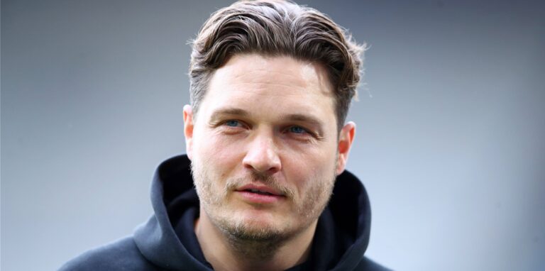 Der neue BVB-Cheftrainer Edin Terzic schaut Richtung Tribüne.