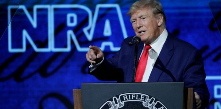 Donald Trump während seiner Rede auf der Jahrestagung der National Rifle Association.