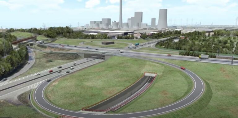 Eine Videovisualisierung der Autobahn GmbH zeigt, wie das Kreuz Herne mit dem Tunnel Baukau in Zukunft aussehen soll.