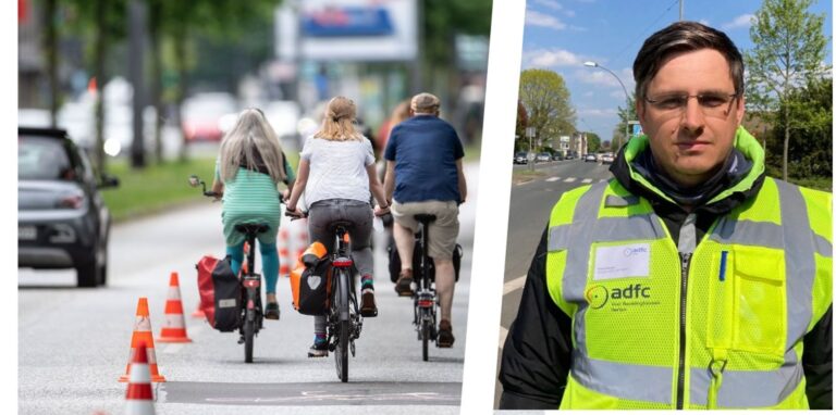 Patrick Berner vom ADFC Herten begrüßt grundsätzlich die Einrichtung von Pop-up-Radwegen in Herten – kennt aber auch die Schwierigkeiten dafür in der Stadt.