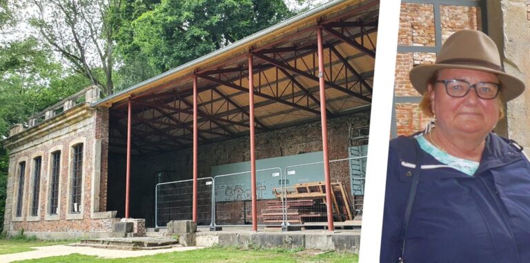 Die Orangerie im Hertener Schlosspark hat endlich wieder ein Dach. Susanne Fiedler, Vorsitzende des Fördervereins, lädt zur Eröffnung ein.