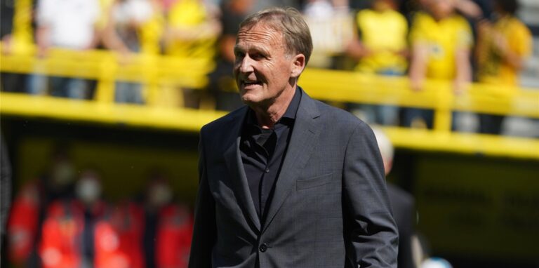 BVB-Boss Hans-Joachim Watzke im Anzug im Signal Iduna Park.